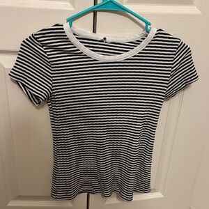Old Navy Black and White Striped Kids Tee